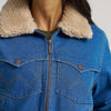 Wrangler Womens Denim Sherpa-Lined Bomber Jacket Denim - 112382738