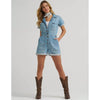 Wrangler Womens Denim Snap Utility Romper Light Denim - 112379510