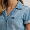 Wrangler Womens Denim Snap Utility Romper Light Denim - 112379510