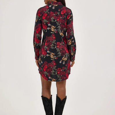 Wrangler Womens Floral Western Snap Dress