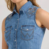 Wrangler Womens Embellished Denim Blouse