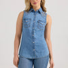 Wrangler Womens Embellished Denim Blouse