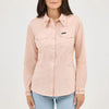 Wrangler Womens Embroidered Collar Slim Western Shirt Pink - 112372603