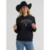 Wrangler Womens Embroidered Steer Head Graphic Hoodie Black - 112380251