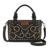 Wrangler Womens Embroidered Swirl Mini Satchel/ Crossbody Black - WG337-2003BK