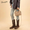 Wrangler Womens Embroidered Swirl Mini Satchel/ Crossbody Tan - WG337-2003TN