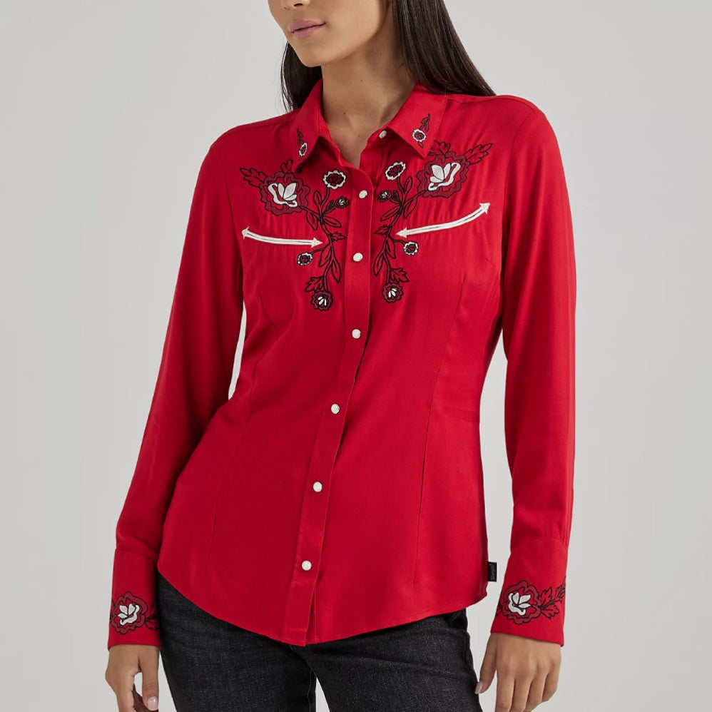 Wrangler Womens Embroidered Western Shirt