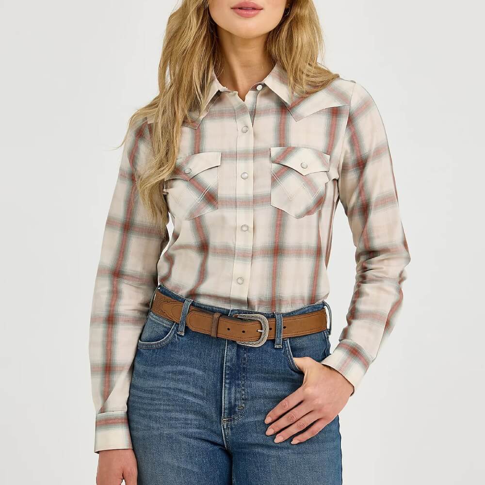 Wrangler Womens Essential Plaid Western Shirt