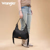 Wrangler Womens Fringe Floral Tooled Hobo Bag Black - WG265-3027BK