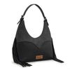 Wrangler Womens Fringe Floral Tooled Hobo Bag Black - WG265-3027BK