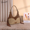 Wrangler Womens Fringe Floral Tooled Hobo Bag Brown/Tan - WG265-3027BR-TN