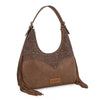 Wrangler Womens Fringe Floral Tooled Hobo Bag Coffee - WG265-3027CF