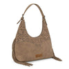 Wrangler Womens Fringe Floral Tooled Hobo Bag Khaki - WG265-3027KH