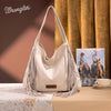 Wrangler Womens Fringe Studded Hobo Bag Beige - WG244-9182BG