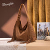 Wrangler Womens Fringe Studded Hobo Bag