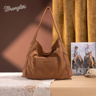 Wrangler Womens Fringe Studded Hobo Bag