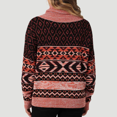 Wrangler Womens Geometric Turtleneck Sweater