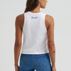 Wrangler Womens Graphic Festival Crop Tank Top Bright White - 112375868
