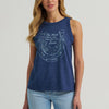 Wrangler Womens Graphic Goddess Tank Top Pageant Blue Heather - 112375860