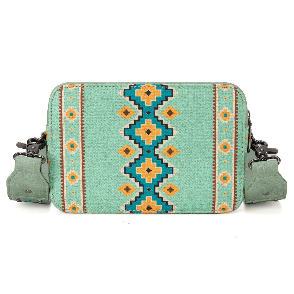 Wrangler Womens Green Crossbody Aztec Bag