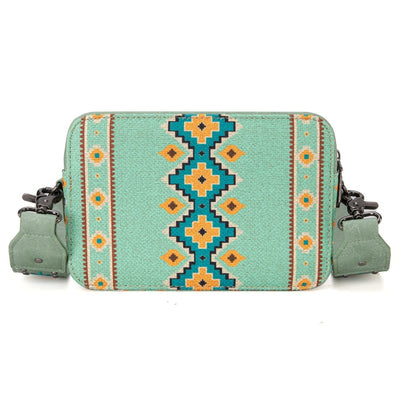 Wrangler Womens Green Crossbody Aztec Bag