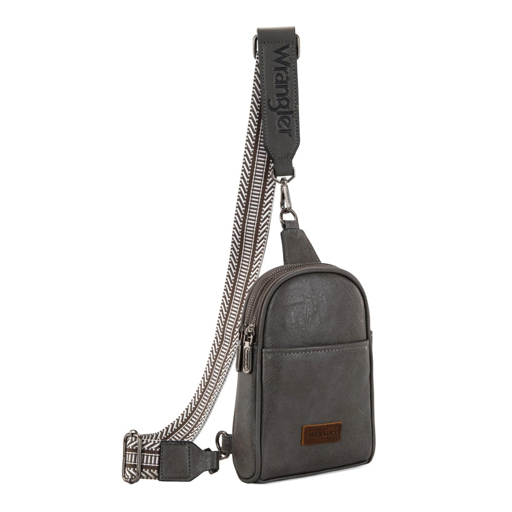 Wrangler Womens Grey Sling Crossbody Bag 