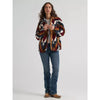 Wrangler Womens Hay Away Big Sky Sherpa Snap Jacket Brown - 112382669
