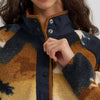 Wrangler Womens Hay Away Big Sky Sherpa Snap Jacket Desert Tapestry - 112383035