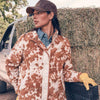 Wrangler Womens Hay Away Big Sky Sherpa Snap Jacket Fawn (Brown) - 112383036