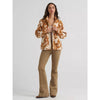 Wrangler Womens Hay Away Big Sky Sherpa Snap Jacket Fawn (Brown) - 112383036