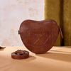 Wrangler Womens Heart Shaped Chevron Stitch Crossbody Bag Brown - WG480-520BR