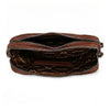 Wrangler Womens Heart Shaped Chevron Stitch Crossbody Bag Brown - WG480-520BR