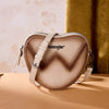 Wrangler Womens Heart Shaped Chevron Stitch Crossbody Bag Tan - WG480-520TN