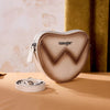 Wrangler Womens Heart Shaped Chevron Stitch Crossbody Bag Tan - WG480-520TN