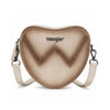 Wrangler Womens Heart Shaped Chevron Stitch Crossbody Bag Tan - WG480-520TN