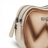 Wrangler Womens Heart Shaped Chevron Stitch Crossbody Bag Tan - WG480-520TN