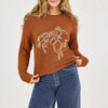 Wrangler Womens Horse Intarsia Crew Neck Sweater - 112372331