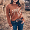 Wrangler Womens Horse Intarsia Crew Neck Sweater