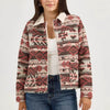 Wrangler Womens Jacquard Barn Jacket Burgundy - 112368301