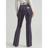 Wrangler Womens Lainey Wilson Striped Flare Jeans Yarn Dye Blue