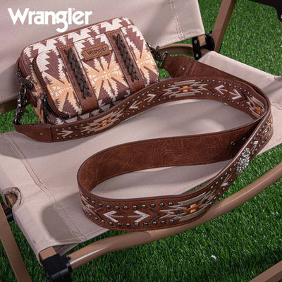 Wrangler Womens Light Coffee Crossbody Aztec Bag