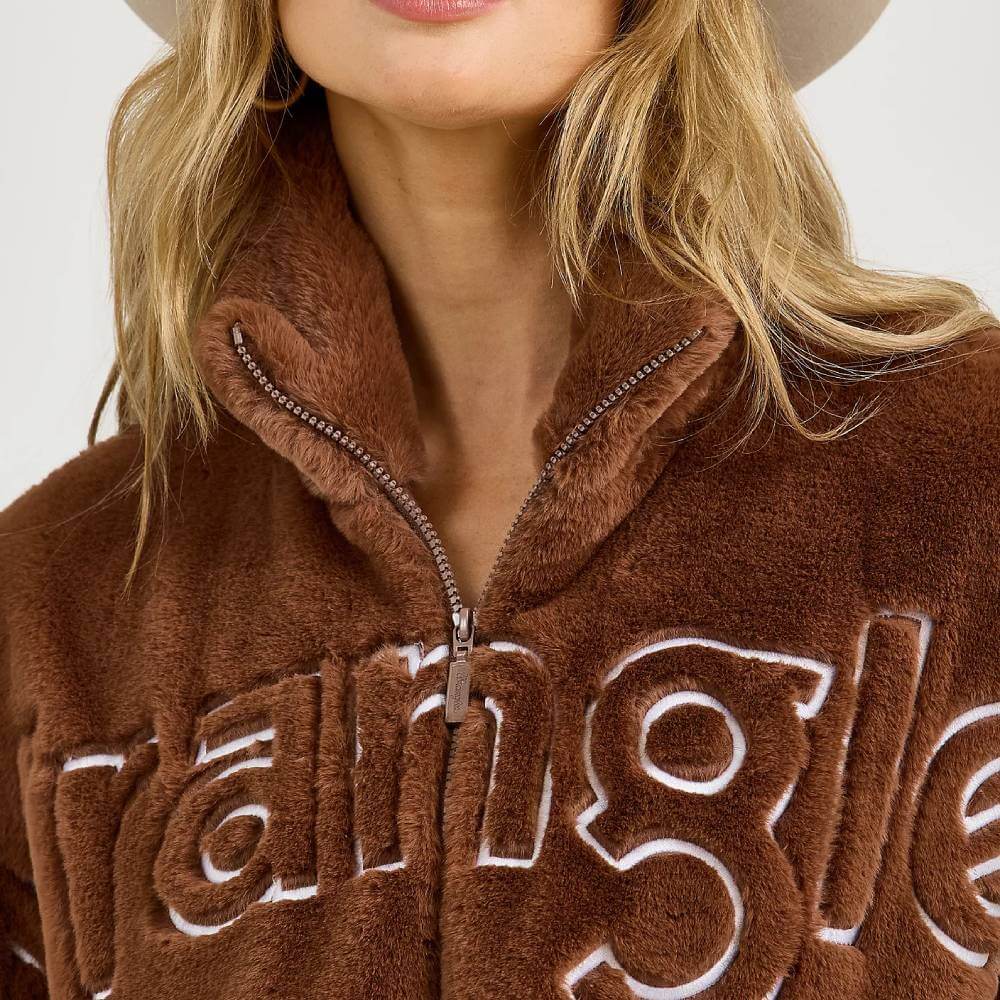 Wrangler Womens Logo Fuzzy Zip Jacket