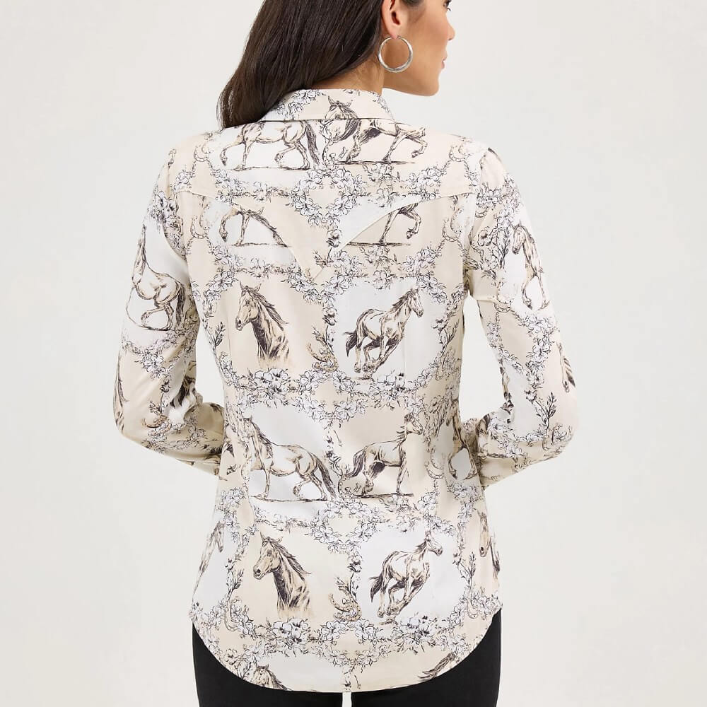 Wrangler Womens Saddle Up Slim Western Snap Shirt