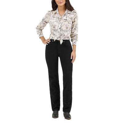 Wrangler Womens Saddle Up Slim Western Snap Shirt