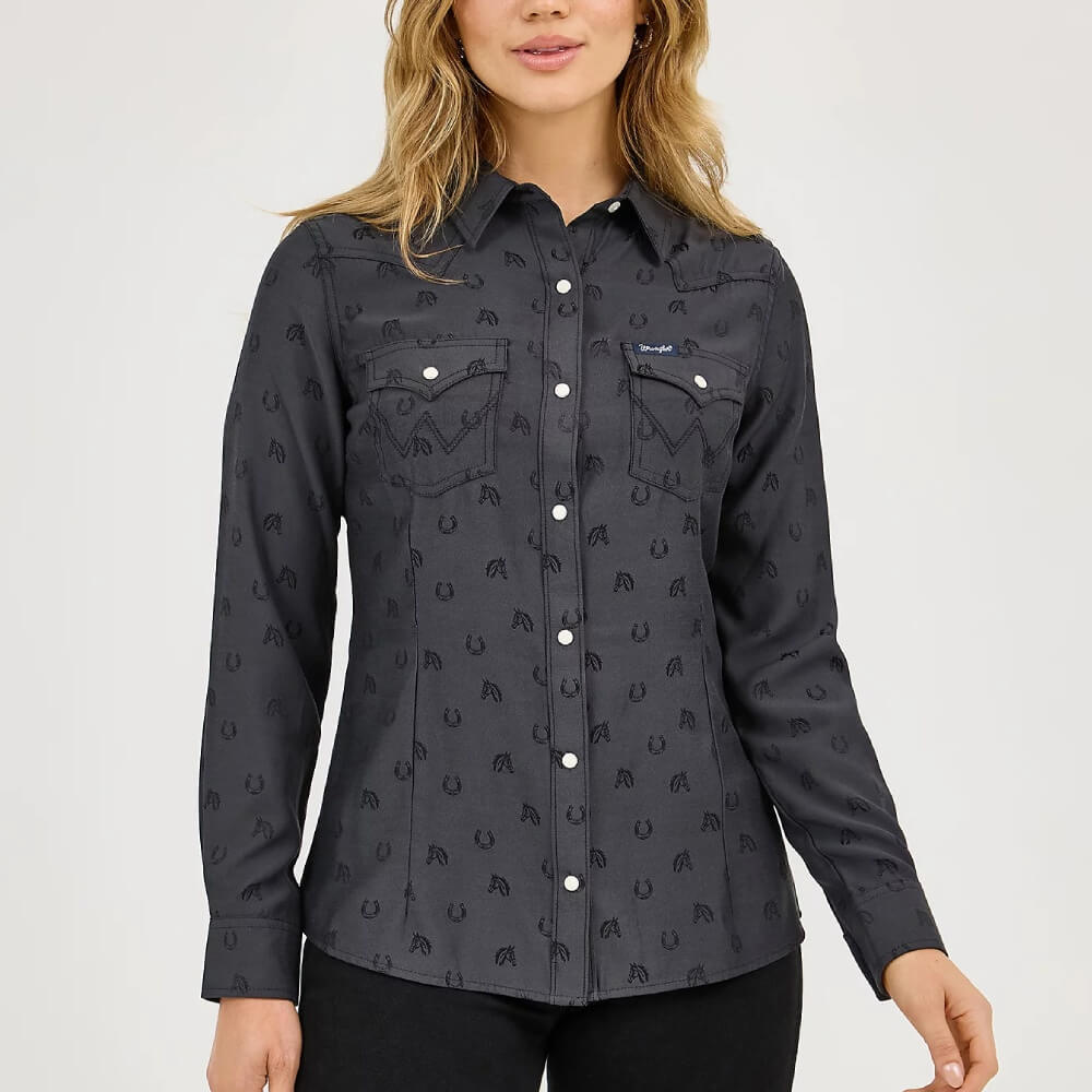 Wrangler Womens All Occasion Western Snap Shirt