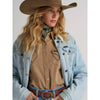 Wrangler Womens Long Sleeve Front And Back Yokes Western Snap Shirt Rawhide - LW1031T