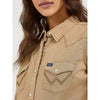 Wrangler Womens Long Sleeve Front And Back Yokes Western Snap Shirt Rawhide - LW1031T