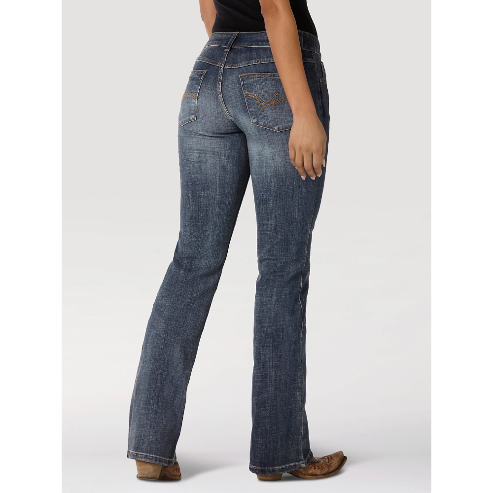 Wrangler Womens Mid Rise Bootcut Jeans In AH Wash - 1009MWZAH