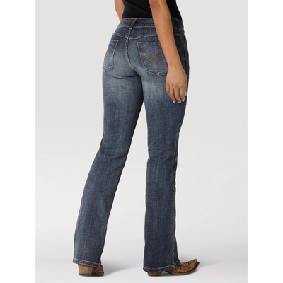 Wrangler Womens Mid Rise Bootcut Jeans In AH Wash - 1009MWZAH