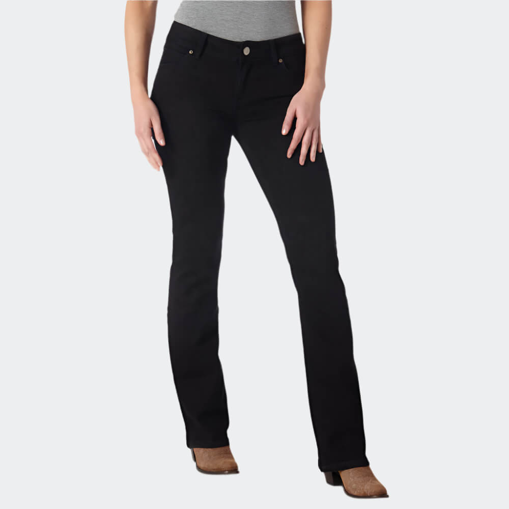 Wrangler Womens Midrise Bootcut Jeans In Black - 1009MWZBK